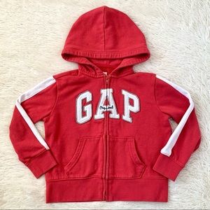 Gap Red and White Zip Up Hoodie•Size 6/7•EUC